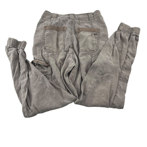 American Eagle Outfitters Regular Fit Tan Joggers Women's size 0 Linen Blend - Picture 6 of 6